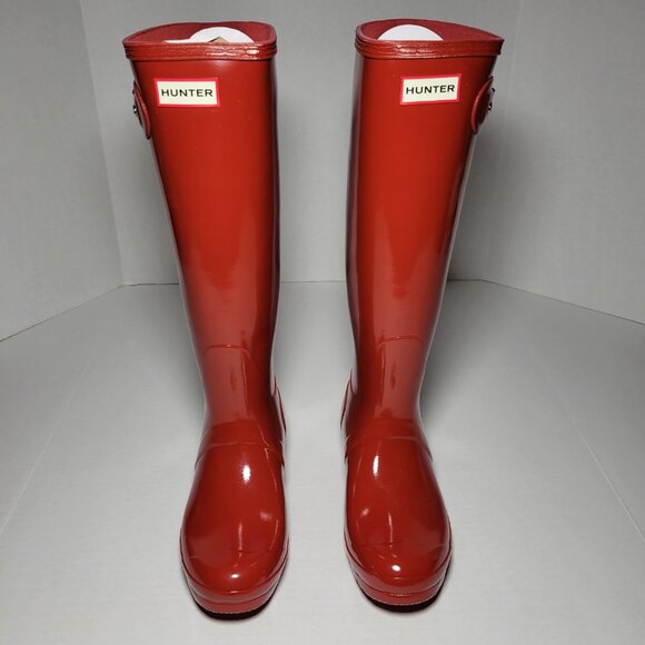 Hunter Shoes - Hunter Women's Original Tall Gloss Rain Boots in Military Red